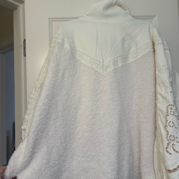 NWT Mindy Mae’s Market off-white lace quarter zip fleece XL - Hold Me Closer - Picture 5 of 5